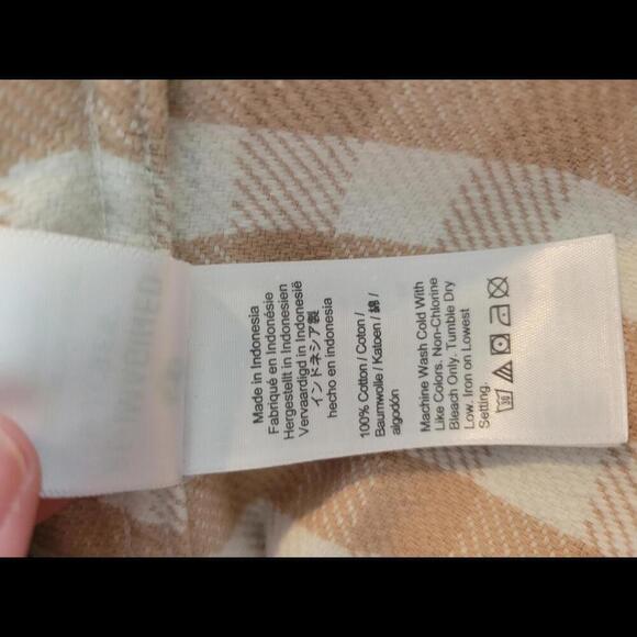 J Crew small tan and white plaid cotton shacket - Picture 5 of 5